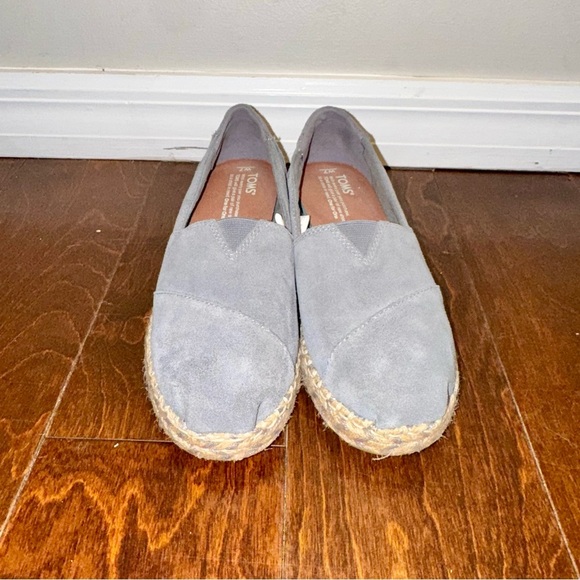 Toms Light Gray Suede Alpargata Platform Espadrilles - Picture 3 of 9